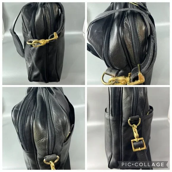 Vintage FRYE Black Leather Briefcase